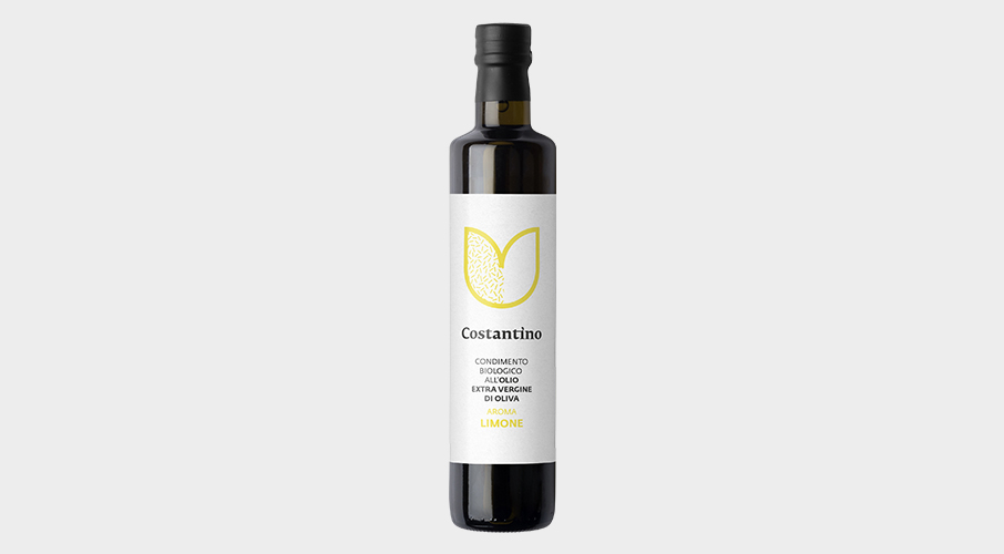 Costantino - Condimento Biologico a base di Olio Extra Vergine d'Oliva e Limone - bottiglia 25cl