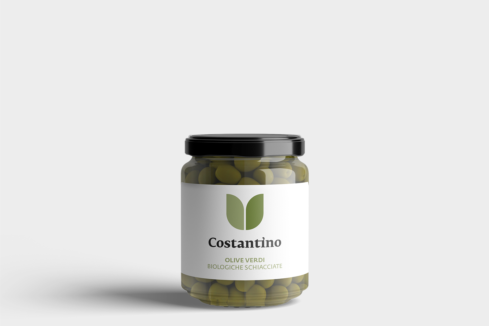 Costantino - Olive verdi biologiche schiacciate - vasetto 500g