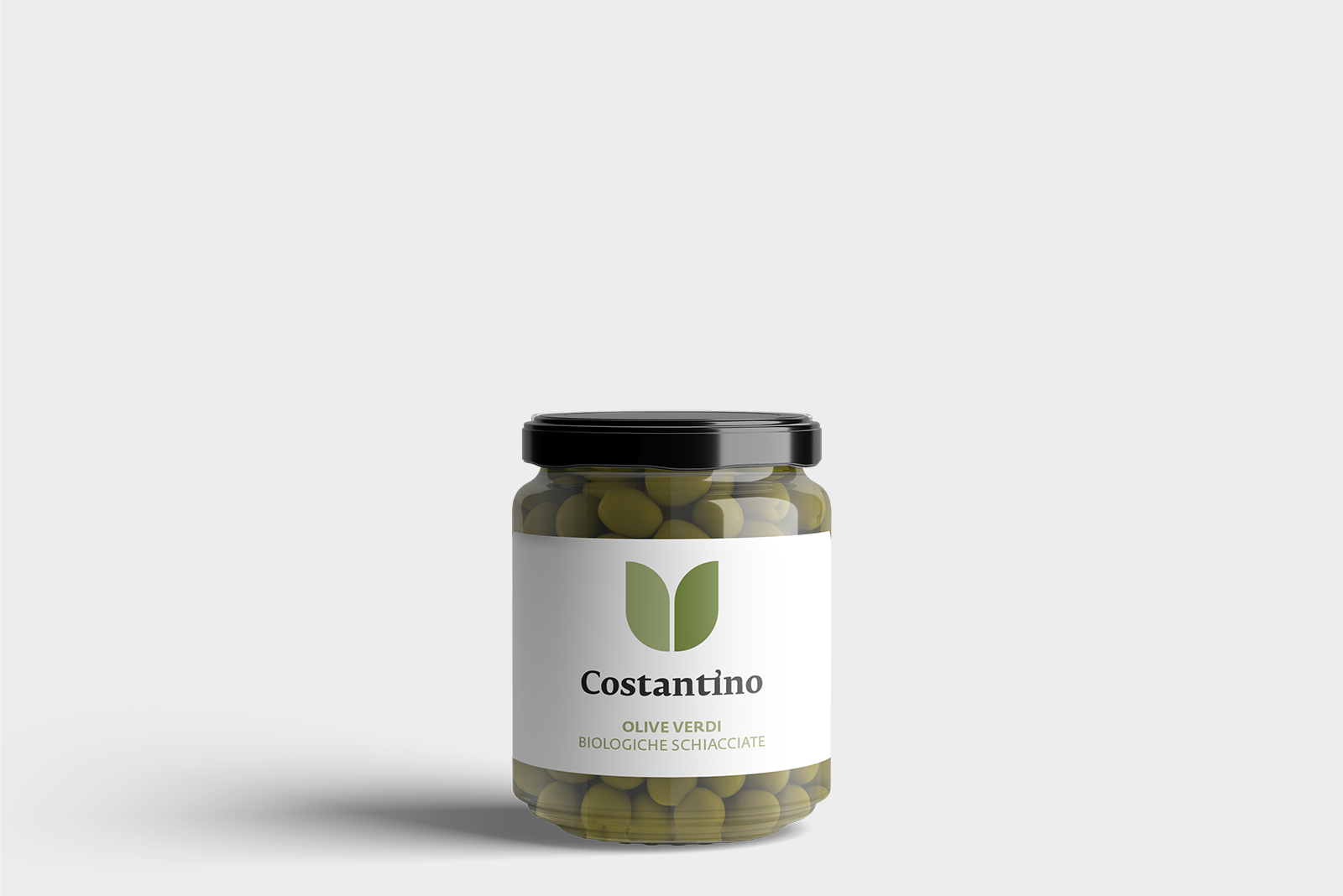 Costantino - Olive verdi biologiche schiacciate - vasetto 250g